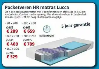Pocketveren hr matras lucca