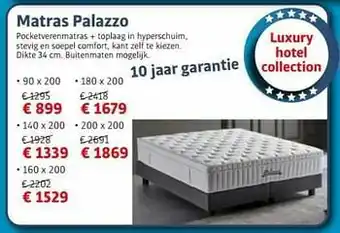 De Matrassenkoning Matras palazzo aanbieding