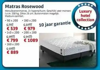 De Matrassenkoning Matras rosewood aanbieding