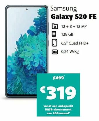 Base Samsung galaxy s20 fe aanbieding