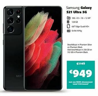Base Samsung galaxy s21 ultra 5g aanbieding