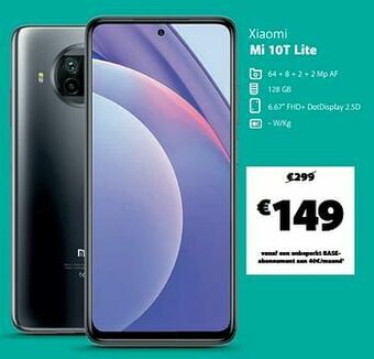Base Xiaomi mi 10t lite aanbieding