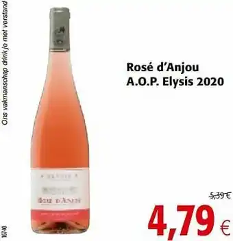 Colruyt Rosé d’anjou a.o.p. elysis 2020 aanbieding