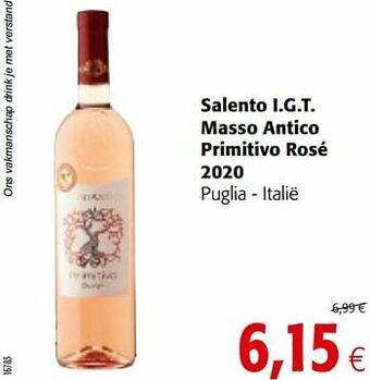 Colruyt Salento i.g.t. masso antico primitivo rosé 2020 puglia - italië aanbieding