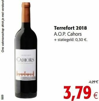 Colruyt Terrefort 2018 a.o.p. cahors aanbieding