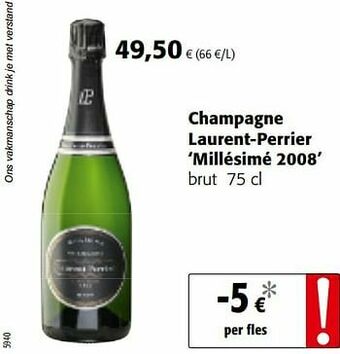 Colruyt Champagne laurent-perrier millésimé 2008 brut aanbieding