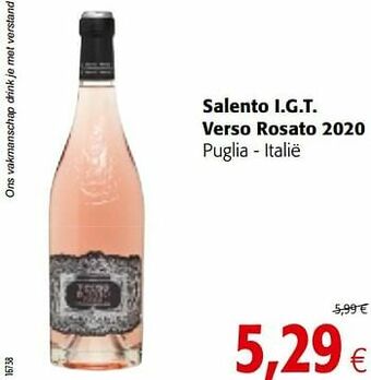 Colruyt Salento i.g.t. verso rosato 2020 puglia - italië aanbieding