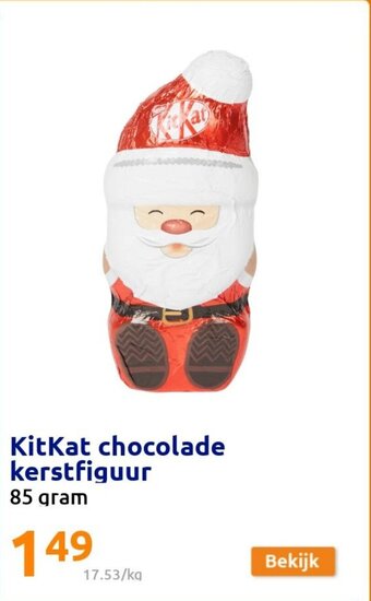 Action Kitkat chocolade kerstfiguur 85 gram aanbieding