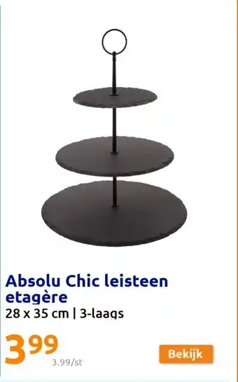 Action Absolu chic leisteen etagere 28 x 35 cm, 3-laags aanbieding