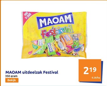 Action Maoam uitdeelzak festival 350 gram aanbieding