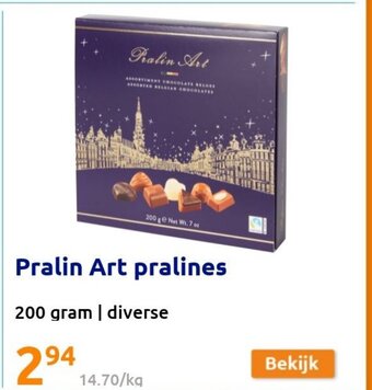 Action Pralin Art pralines 200 gram aanbieding