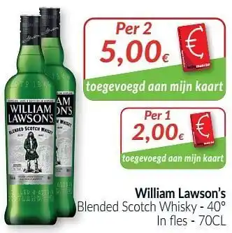 Intermarché William lawson`s blended scotch whisky 70cl aanbieding