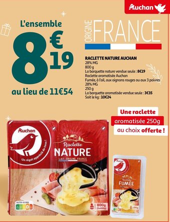 Auchan Raclette Nature Auchan aanbieding
