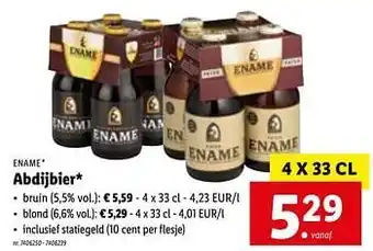 Lidl Abdijbier 4 x 33 cl aanbieding