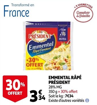 Auchan Emmental Rape President aanbieding