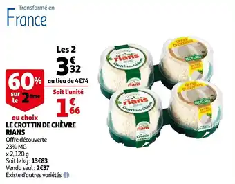 Auchan Le Crottin De Chevre Rians aanbieding