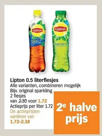 Albert Heijn Lipton original sparkling 0,5 L aanbieding