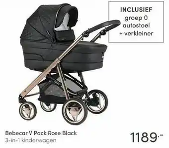 Baby & Tiener Bebecar v pack rose black 3-in-1 kinderwagen aanbieding