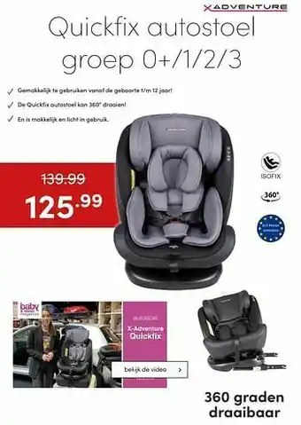 Baby & Tiener Quickfix autostoel aanbieding