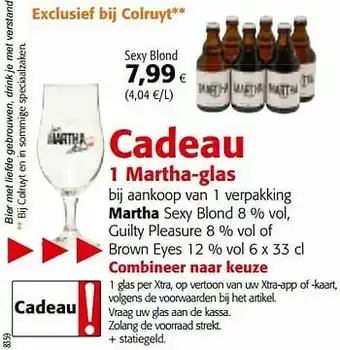 Colruyt Martha sexy blond 8 % vol, guilty pleasure 8 % vol of brown eyes aanbieding