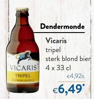 Vicaris tripel sterk blond bier