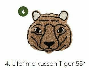 Baby & Tiener Lifetime kussen tiger aanbieding
