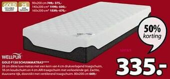Jysk Gold f120 schuimmatras aanbieding