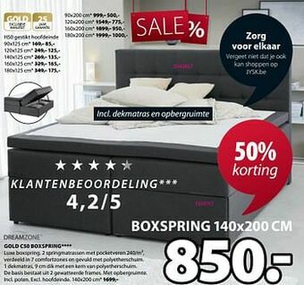 Jysk Gold c50 boxspring aanbieding
