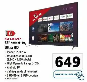Sharp 65`` smart-tv, ultra hd 65BL2EA