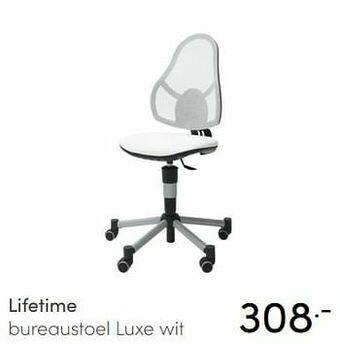 Baby & Tiener Lifetime bureaustoel luxe wit aanbieding