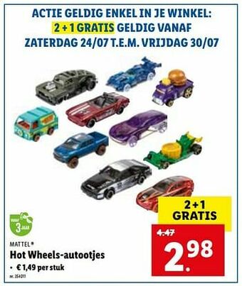 Lidl Hot wheels-autootjes aanbieding