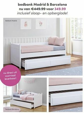 Baby & Tiener Bedbank madrid + barcelona aanbieding