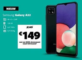 Base Samsung galaxy a22 aanbieding
