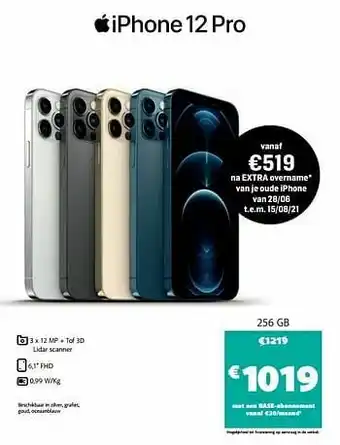 Base Apple iphone 12 pro 256 gb aanbieding
