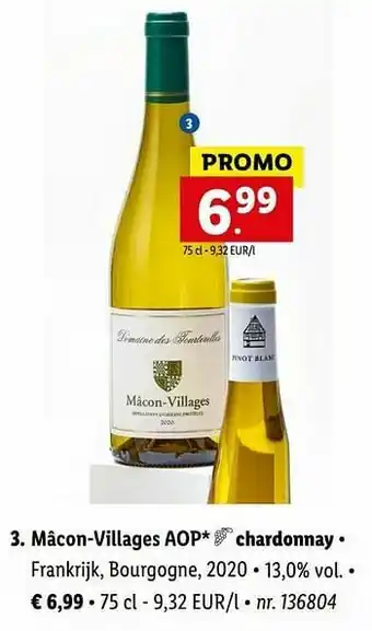 Lidl Mâcon-villages aop chardonnay aanbieding