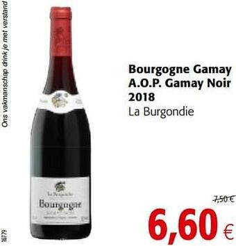 Colruyt Bourgogne gamay a.o.p. gamay noir 2018 la burgondie aanbieding