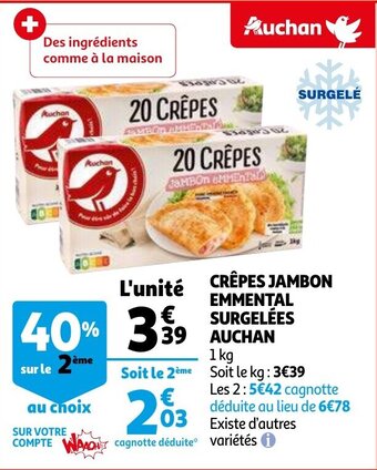 Crepes Jambon Emmental Surgelees Auchan