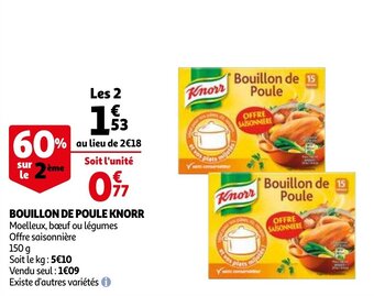 Auchan Bouillon De Poule Knorr aanbieding