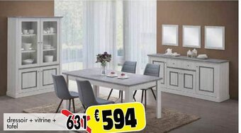 Budget Meubelen Dressoir + vitrine + tafel aanbieding