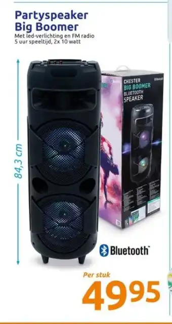 Action Partyspeaker Big Boomer 2x10 watt84.3 cm aanbieding