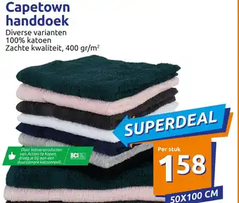 Action Capetown handdoek 50x100 cm aanbieding