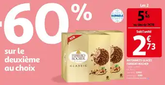Auchan Batonnets glaces ferrero rocher 200 g aanbieding