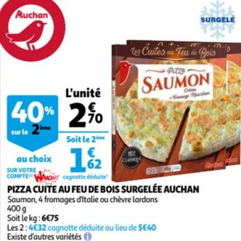 Auchan Pizza cuite au feu de bois surgelee auchan 400g aanbieding