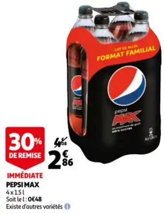 Auchan Immediate pepsi max 4x1.5l aanbieding