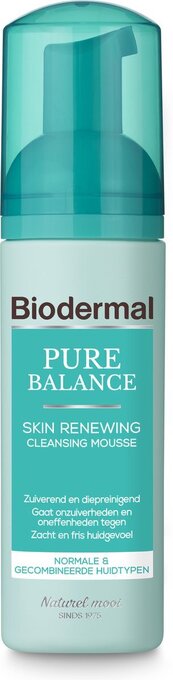Bol.com Biodermal pure balance skin renewing cleansing mousse - gezichtsreiniging - gezichtsreinigings mousse - 150ml aanbieding