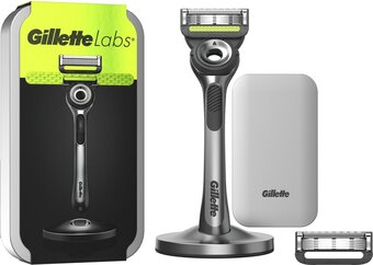 Bol.com Gillettelabs with exfoliating bar van gillette - 1 handvat - 2 scheermesjes - magnetische houder - travelcase aanbieding