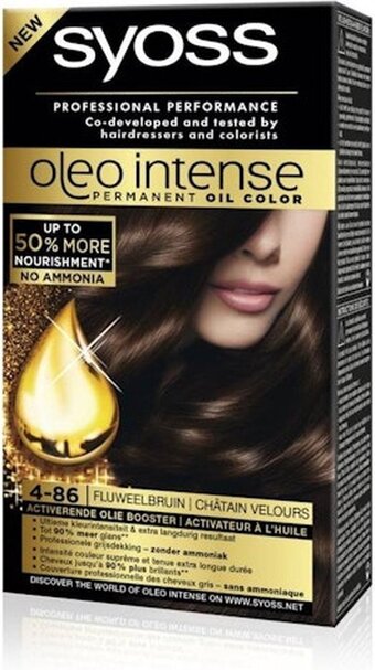 Bol.com Syoss oleo intense 4-86 fluweelbruin haarverf - 1 stuk aanbieding