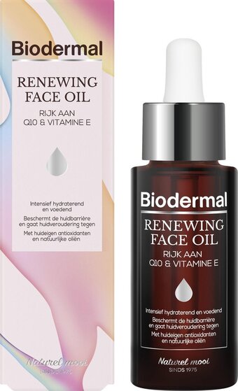 Bol.com Biodermal gezichtsolie - renewing face oil met krachtige huideigen antioxidanten q10 - perfect te mengen met dagcrème - 30ml aanbieding