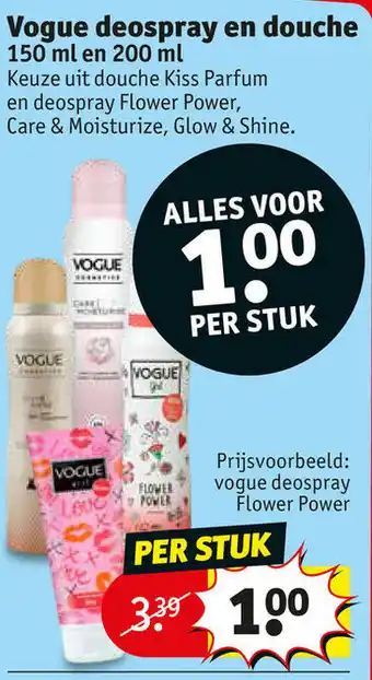 Kruidvat Vogue deospray en douche 150ml en 200ml aanbieding