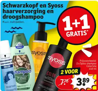 Kruidvat Schwarzkopf en Syoss haaarverzorging en droogshampoo aanbieding